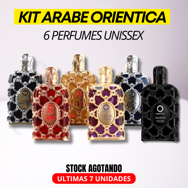 (PROMOCION CIERRE DE TIENDA) Kit Árabe Orientica Unissex: 6 Perfumes Amber Rouge - Oud Saffron - Velvet Gold - Royal Bleu - Royal Amber - Amber Noir